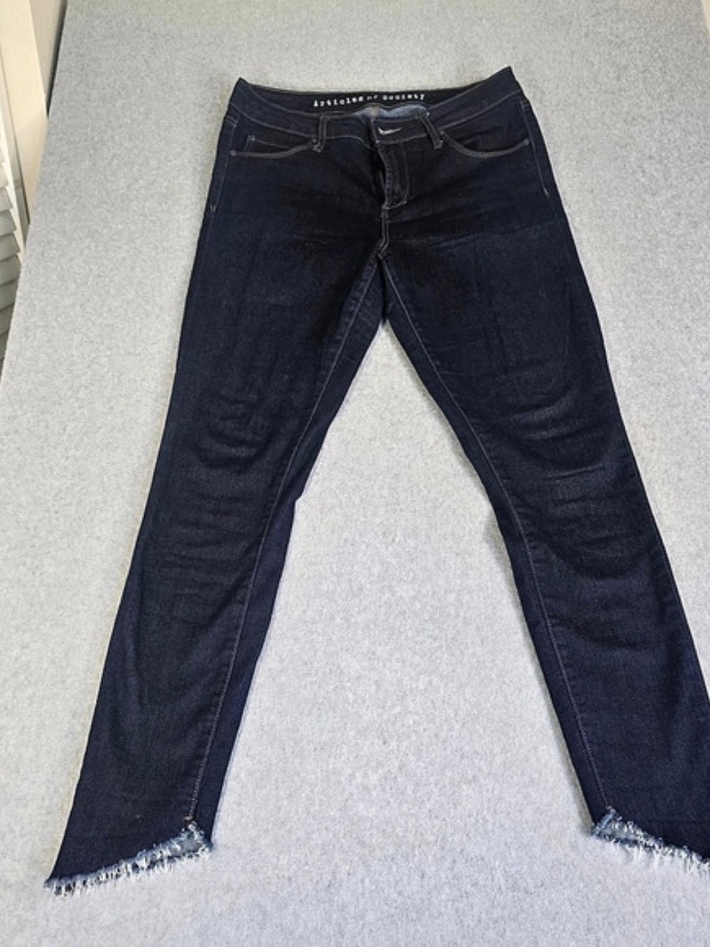 Articles of Society Dark Wash Raw Hem Skinny Jeans 28